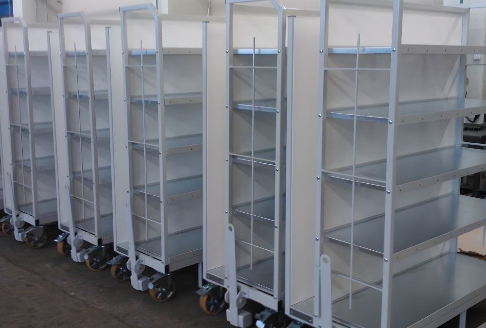 Egyedi anyagmozgató és tárolási megoldások – Milkrun kocsik